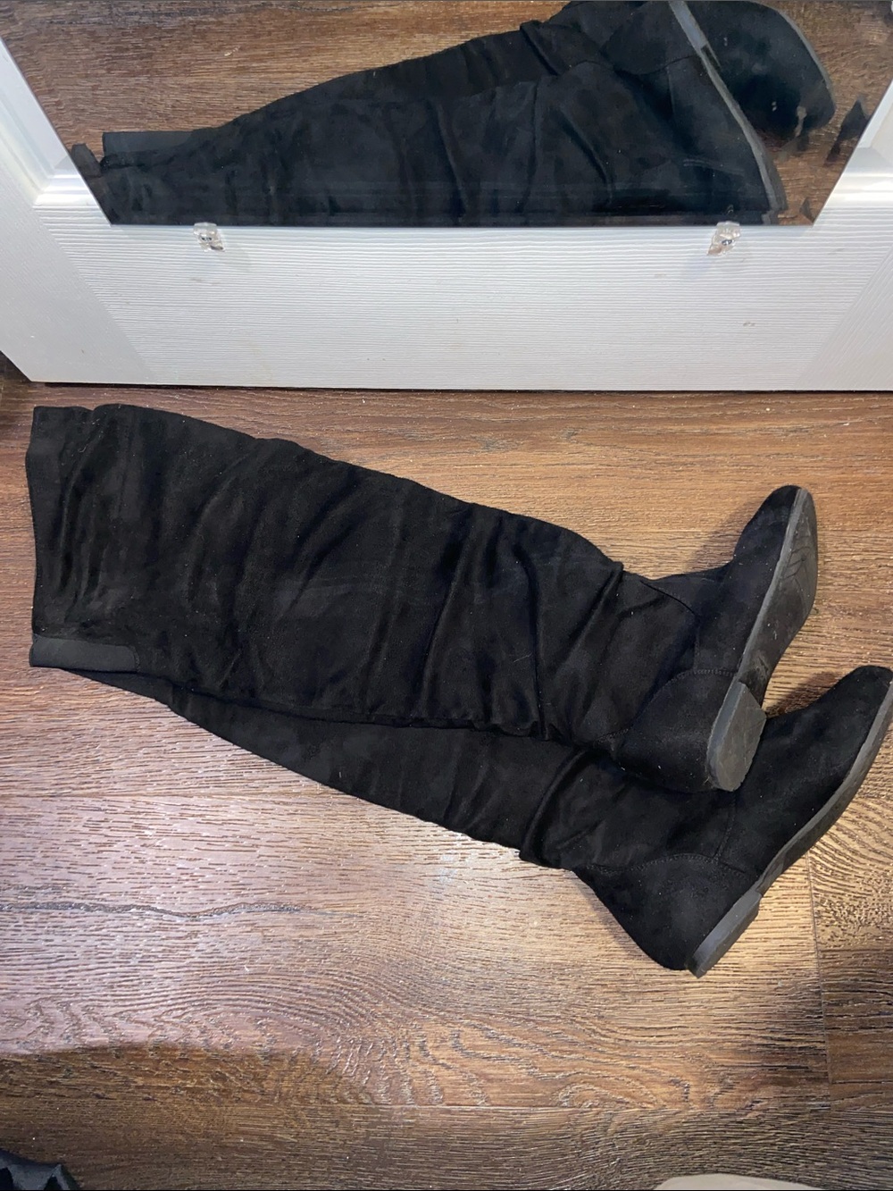 Nature Breeze Black Over-The-Knee Stretch Boots